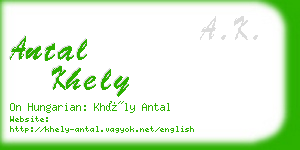 antal khely business card